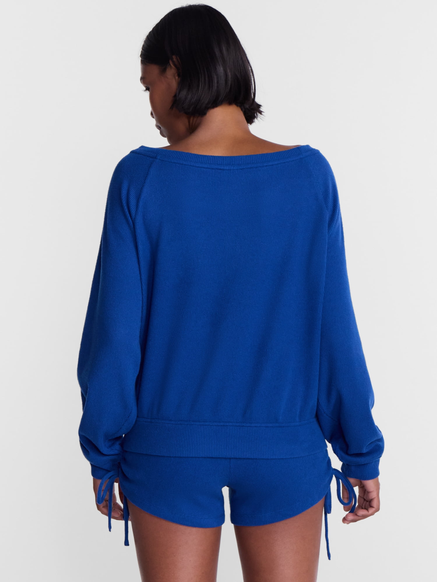 No Boundaries Waffle Knit Sleep Top, Women’s and Women’s Plus XS-2X