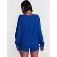 thumbnail image 3 of No Boundaries Waffle Knit Sleep Top, Women’s and Women’s Plus XS-2X, 3 of 5