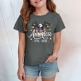 thumbnail image 2 of mgoYE Girls Boy's 250 Years America Anniversary 250th Independence Day Vintage O-Neck T-Shirt 250th Anniversary USA Shirt Kids(Grey,13-14Years), 2 of 5