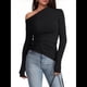 thumbnail image 2 of Blusas de Mujer con Hombros Descubiertos, Elegantes, de Larga, Asimétricas, Ajustadas, para Salir, de Otoño, con Frunces. Negro XS, 2 of 7