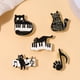 thumbnail image 5 of Broche de aleación con diseño de notas de piano y gato negro, para ropa, bolso, abrigo, botón decorativo, insignia, 5 of 6