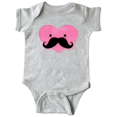 

Inktastic Kawaii Mustache Heart Gift Baby Girl Bodysuit
