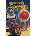 thumbnail image 3 of Retrosci-fi 13x18 Black Modern Framed Museum Art Print Titled - Authentic Science Fiction: The Singing Spheres, 3 of 5