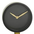 thumbnail image 4 of DecMode Stainless Steel Modern Classy Decorative Round Desk Clock 6"W x 11" H, with Matte Black and Metallic Gold Finish, 4 of 8