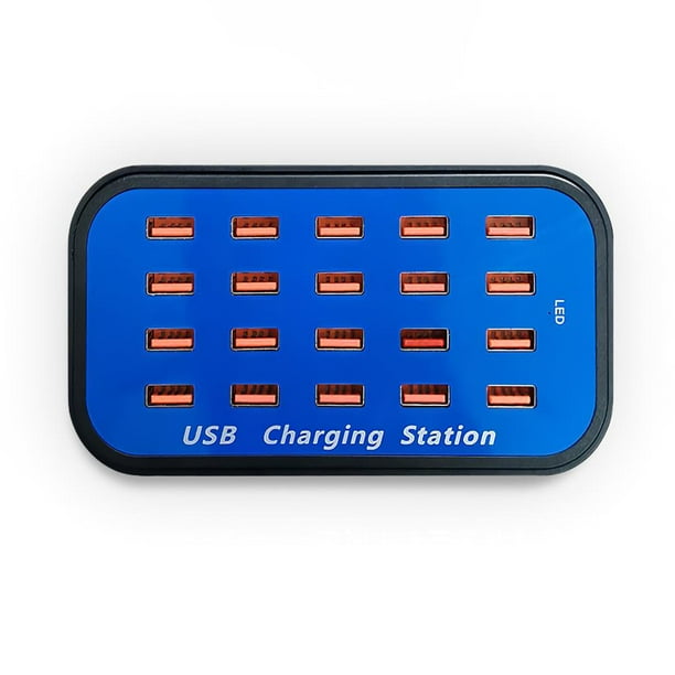 Estación De Carga De 20 Puertos Cargador Multipuerto Adaptador De Carga Rápida Cargador De Teléfono Usb Base De Carga Usb Universal Inevent EL013455-01