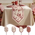 thumbnail image 1 of Red Tassel Tablecloth, Decorative Cover With Openwork Design, for Dining Room and Living Room, Red, 1 of 6