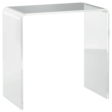 HOMCOM Clear Acrylic Side Table Waterfall End Table with Rounded Edges