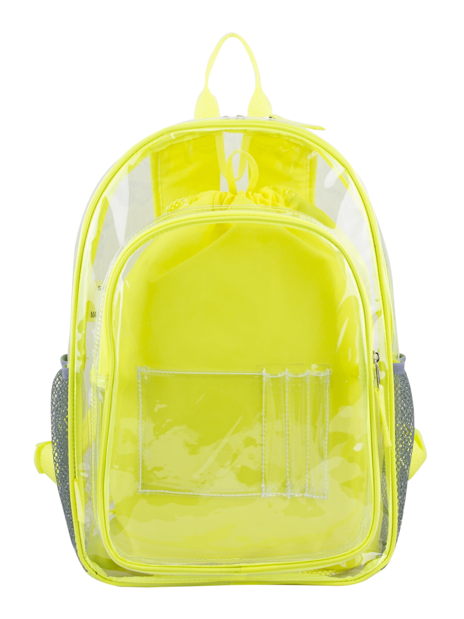 Fuel Unisex Clear Backpack and Drawstring Bundle, Citrus Yellow