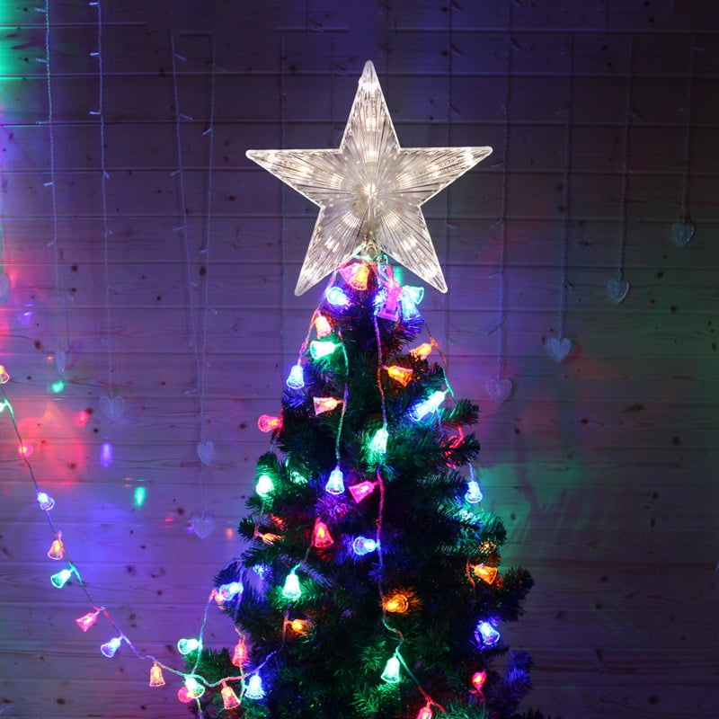 Manfiter Christmas Tree Topper Star Christmas Rustic LED Light Up