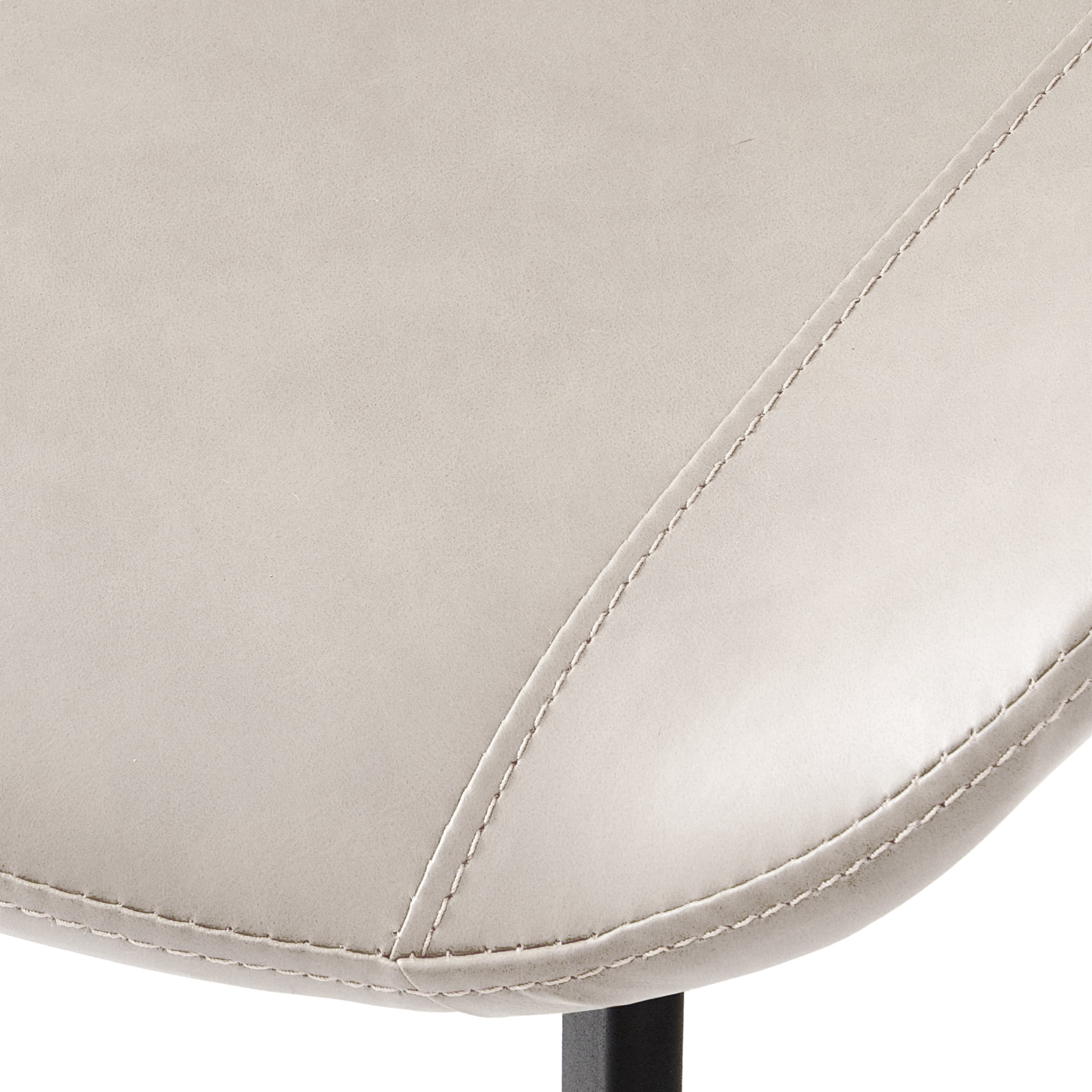 Noble House Modern PU Leather Upholstered Dining Chairs with Metal Legs, Armless Side Chairs, Cream, Set of 2