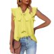 thumbnail image 2 of Playeras,Blusas y Tops,Ropa para Mujer Camisetas de tirantes Camisetas sin mangas de verano para mujer, blusas de gasa sin mangas sólidas informales, chaleco elegante con volantes (Yellow, XXL), 2 of 7