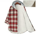 thumbnail image 2 of Usmixi 2025 Shacket Jacket for Women Winter Plaid Jacket for Women Classic Button Down Drawstring Hooded Shirts Coat Long Sleeve Casual Plus Size Soft Fleece Lined Outerwear, 2 of 7
