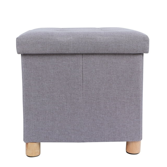 Taburete de silla de almacenamiento MDF y tejido Caja de almacenamiento plegable Asiento cuadrado Reposapiés de silla Reposapiés de silla y cubo de asiento Perfecto para uso Anggrek Otros