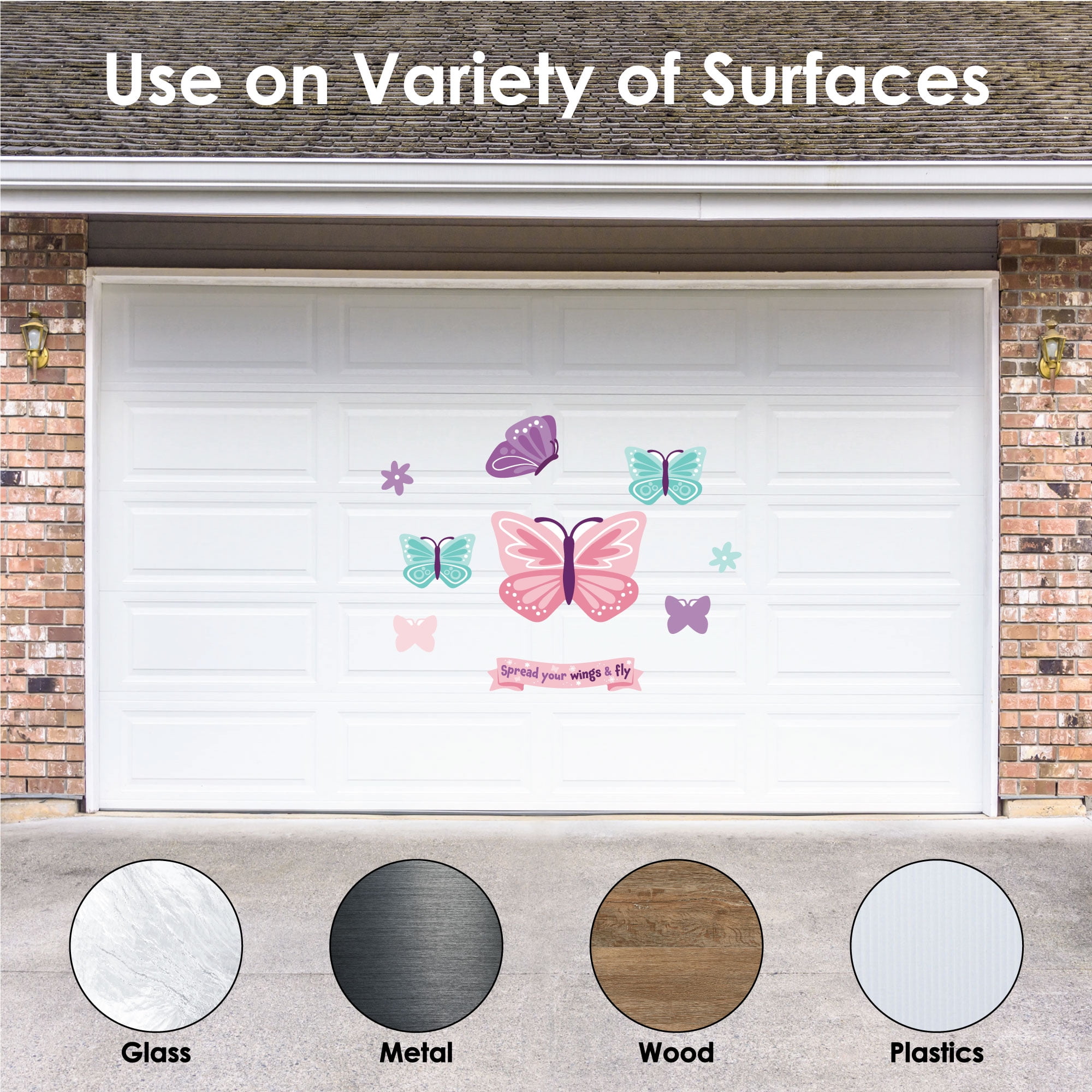 Big Dot of Happiness Beautiful Butterfly - Peel and Stick Nursery And Kids Room Vinyl Wall Art Stickers - Wall Decals - Set of 20