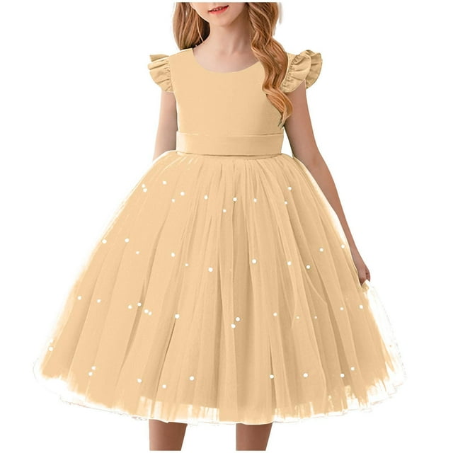 Prix Réduit, Robe Bouffante en Maille Unie à la Mode, Performance Formelle, Tissu en Maille, Coupe Confortable, Robe de Fête pour Filles, Occasion Formelle, Tenue de Soirée Stylée Coupe Confortable, Sopatenor