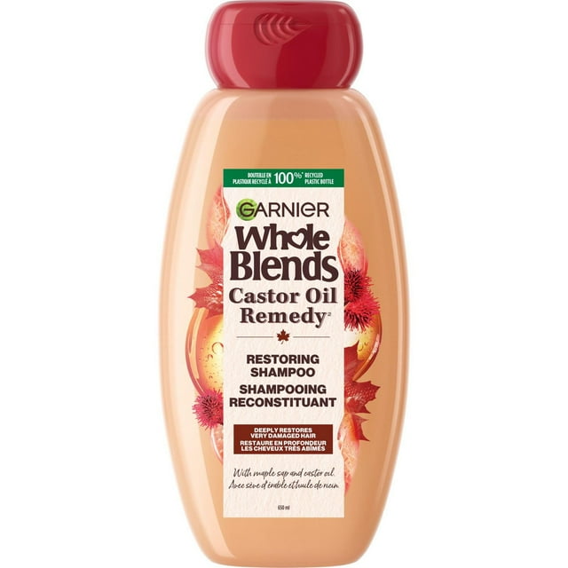 Garnier Whole Blends Shampooing Remède Huile de Ricin, 650 mL
