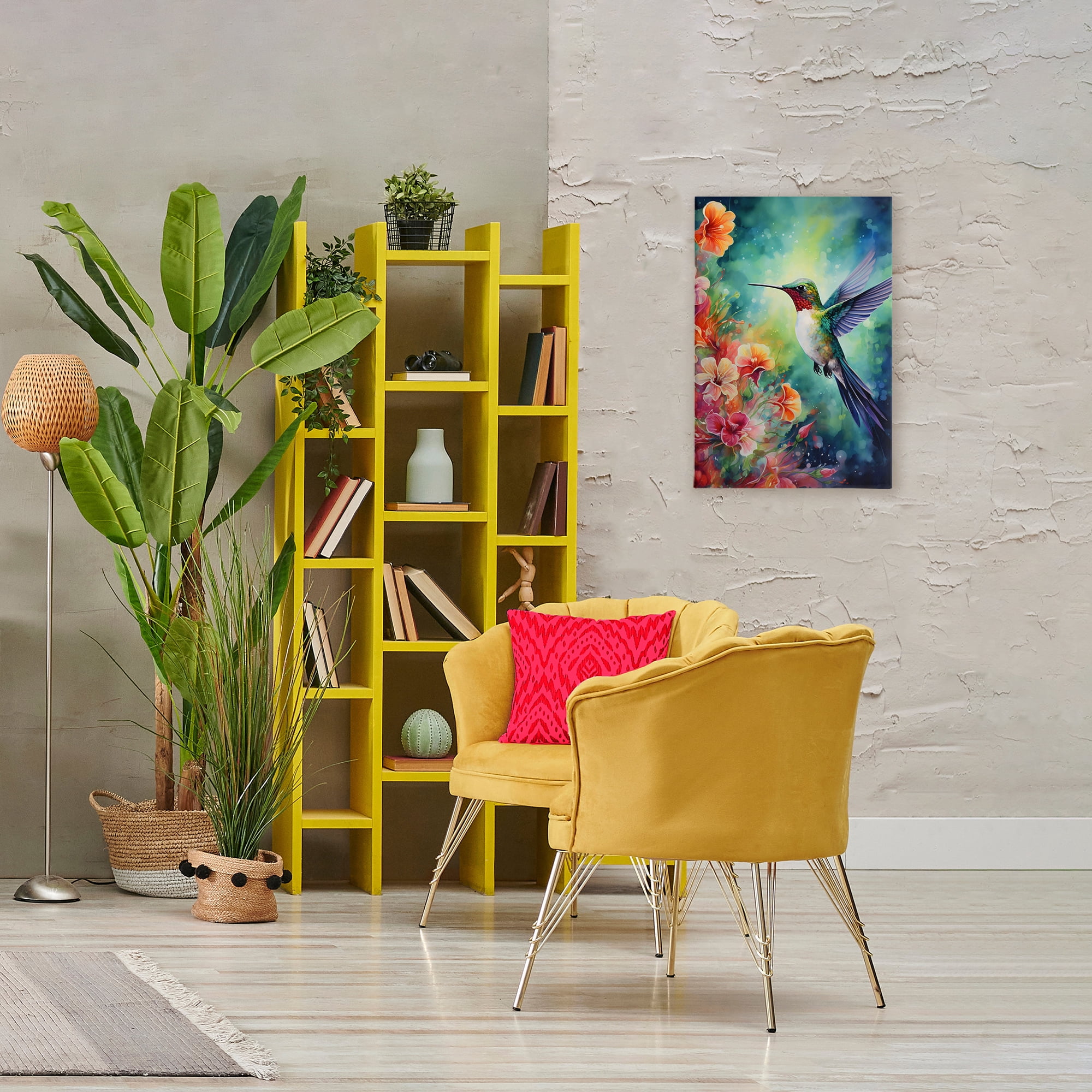 Stupell Industries Fluttering Hummingbird & Radiant Blossoms Canvas Wall Art, design by Creative Studio