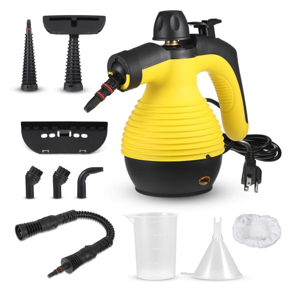 Toystoory Limpiador de vapor portátil multipropósito: máquina de limpieza potente y eficiente, fácil de limpiar con vapor Suministros de limpieza para el hogar amarillo negro Enchufe de EE. UU.