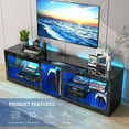 "ChVans 70"" LED TV Stand with Adjustable Lights, High Gloss