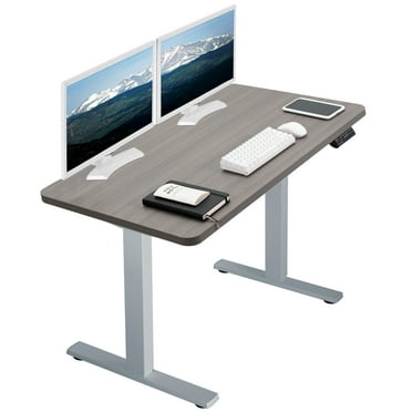 VIVO Electric 43” x 24” Stand Up Desk | Dark Gray Table Top, Gray Frame