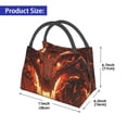 thumbnail image 3 of Vsdgher Magma Fire Black Dragon Print Insulated Reusable Bags with Sturdy Zipper and Handles, Foldable Totes for Hot or Cold Food Bring or Delivery, 3 of 8