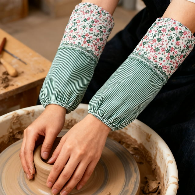 Women Arm Protection Sleeves Dustproofing Kitchen Sleeve Office Arm Oversleeve with Elastic Design for Household Catering Food Processing