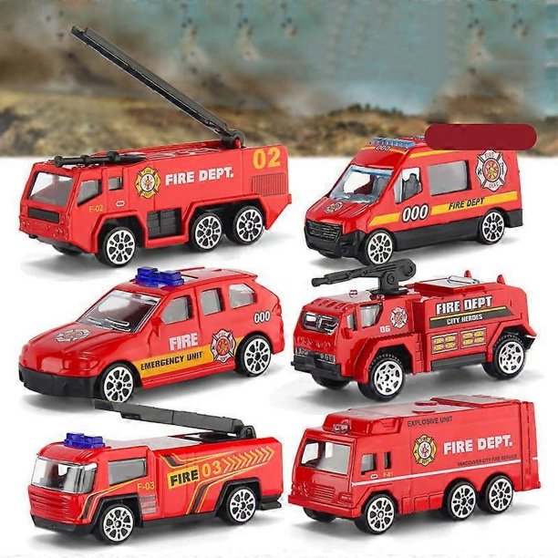Juego de 6 coches de juguete de metal fundido a presión, modelos de coches de aleación, para niños pequeños.