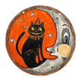 thumbnail image 2 of WHEANG Halloween Retro Cat And Moon Wooden Circular Logo Creative Decorative Board，Halloween Look Wall Art Moon And Wooden Sign, 2 of 5