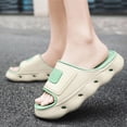 thumbnail image 3 of Hombres Diapositivas Nube Zapatillas Cómodos Zapatos de Ducha Suela Gruesa para Interiores y Exteriores, 3 of 9
