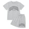 thumbnail image 4 of Hienoo Girl Cotton Summer Outfits California Short Sleeve T-Shirt Shorts Set, Sizes 3-14, 4 of 4