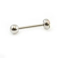 thumbnail image 4 of Surgical Steel Tongue Ring Straight Barbell 14 Gauge  Flames Logo, 4 of 4