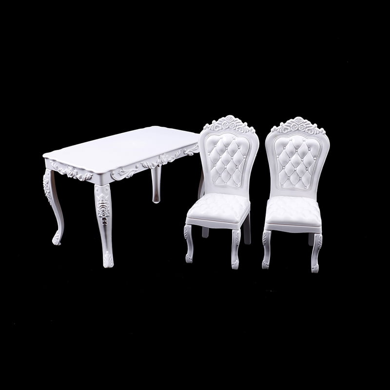 Dollhouse Furniture Dining Table Chair Birthday Cake Set for 1/6 Doll 