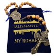 thumbnail image 3 of Rosario TALISMAN4U de madera de olivo con San Miguel y crucifijo de bronce, 3 of 9