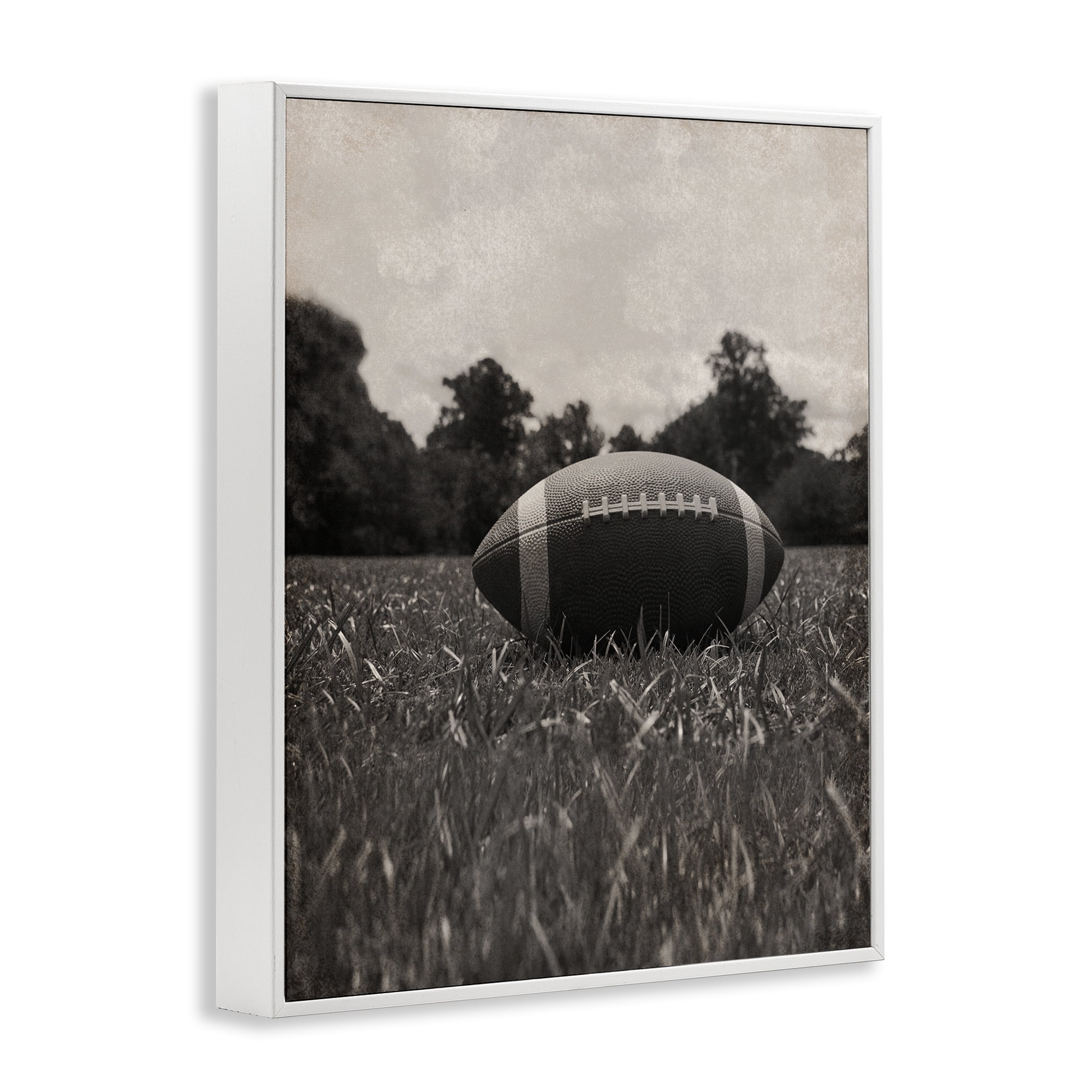 Stupell Industries Vintage Sports Football White Framed Giclee Art, design by Marcus Prime
