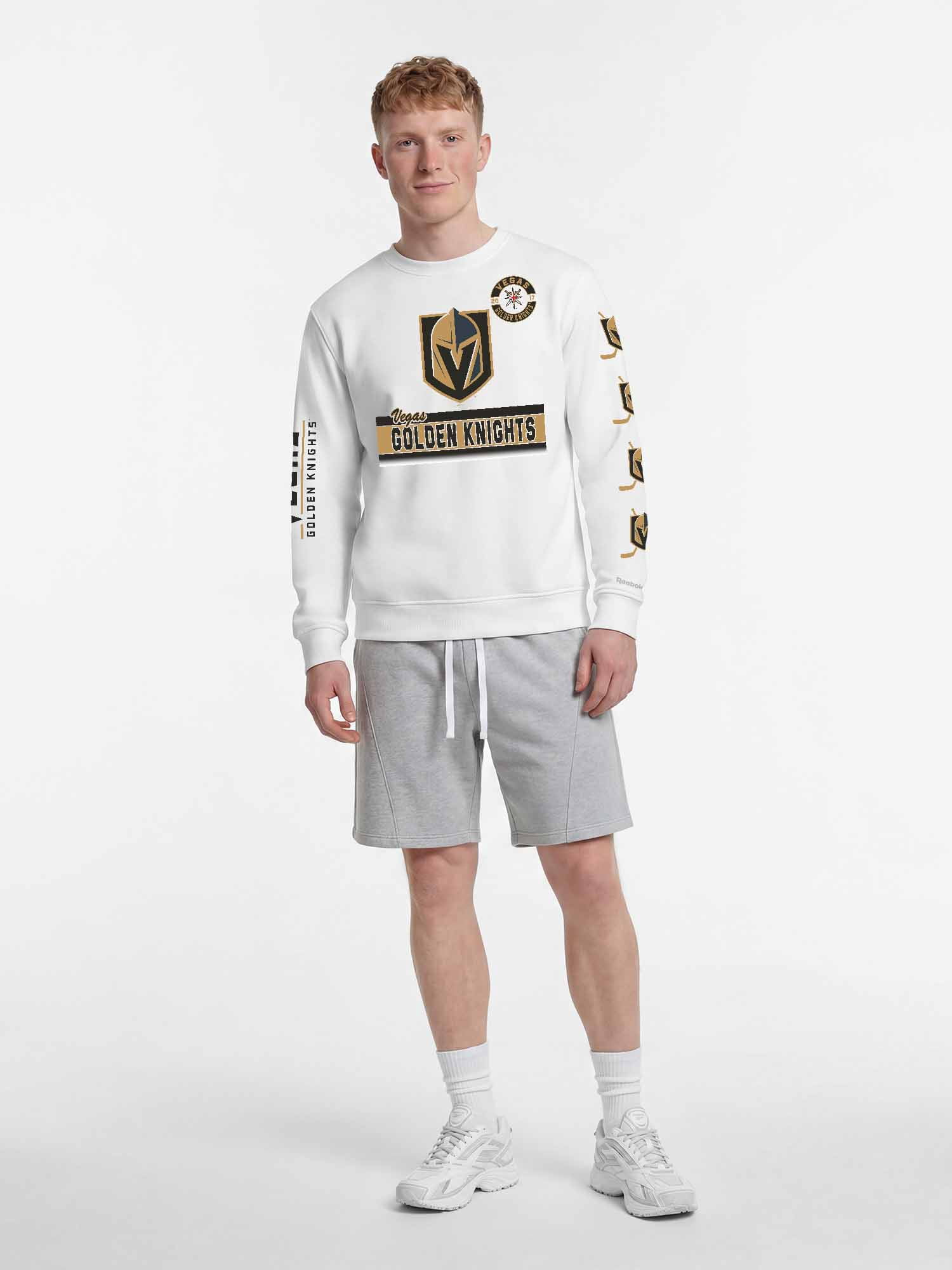 Vegas Golden Knights Reebok Mens White Crew Sweatshirt