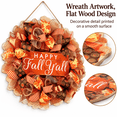 thumbnail image 6 of Thanksgiving Ribbon Wreath Ornament, Wooden Print Happy Fall Y'All Harvest Front Door Wreath Hanging Sign for Farmhouse Porch Entryway Fall Home Decor Orange, 6 of 7