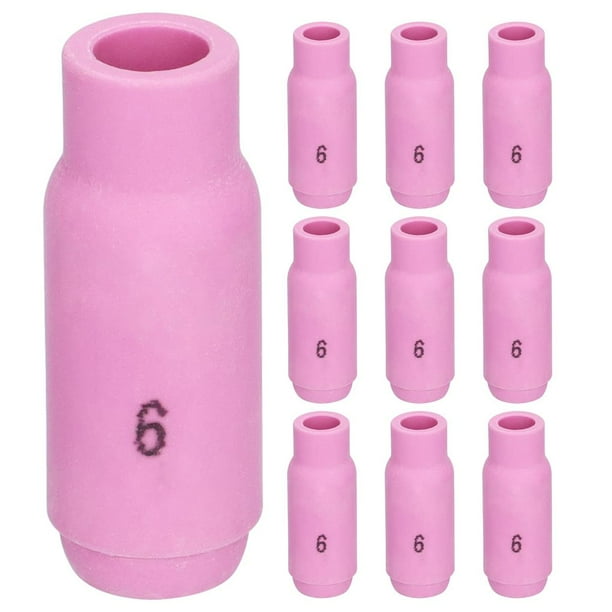 Riwesomey 10 Uds 10N50 No.4 copa de boquilla TIG copa de boquilla de alúmina copa de boquilla de soplete de soldadura púrpura para soplete de soldadura Herramientas y ferretería No. 4 Riwesomey TO005541-04