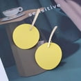 thumbnail image 4 of Vintage Long Disc Dangle Earrings Disc Coin Earrings Yellow Coin Drop Earrings Exaggerated Disc Earrings Jewelry, 4 of 13