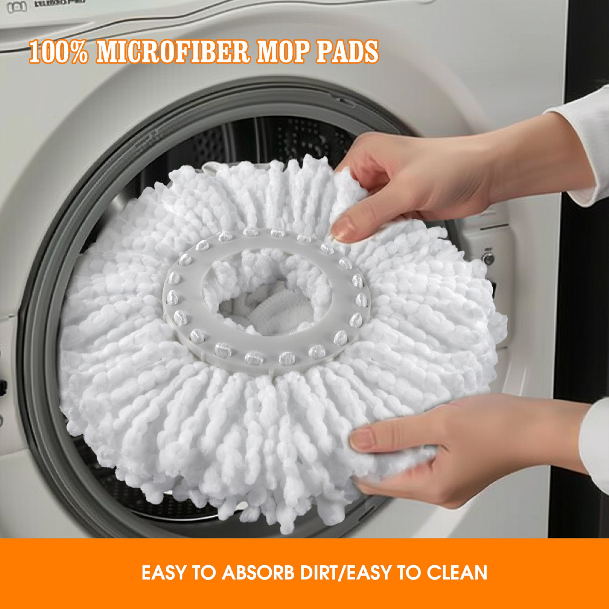 Mastertop Mop and Bucket Wringer Set for Floor,Spin Mop and Bucket System Set with 4 Microfiber Mop Pads