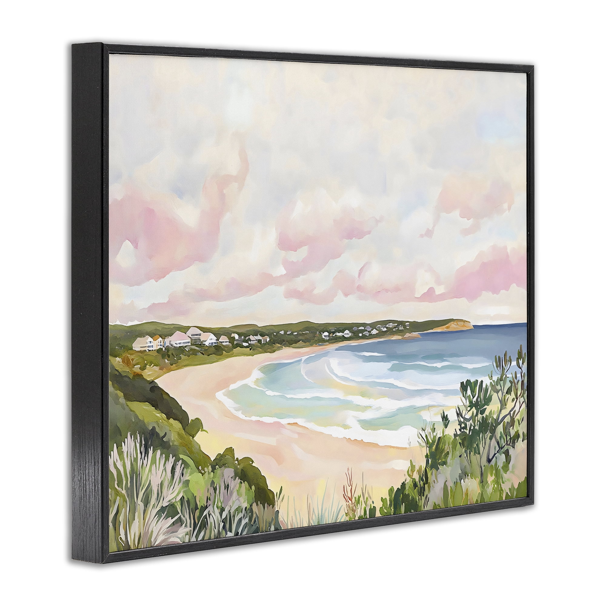Stupell Industries Serene Sunset Beach Panorama Black Framed Giclee Art, design by The Prints Vibe