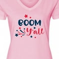 thumbnail image 4 of Inktastic 4th of July Boom Y'all with Red White and Blue Stars Women's V-Neck T-Shirt, 4 of 5