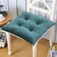 thumbnail image 4 of Cojín de suelo de pana con mechones y espuma viscoelástica | Cojín cuadrado de 43 cm | Asiento multiusos para sala de estar y tatami | Colores azul, amarillo, verde y café, 4 of 6