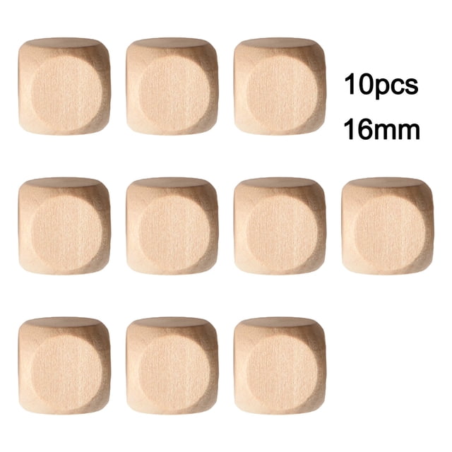 MYG for Blank Wooden Dice 10PCS Unfinished Wood Cubes Square for DIY Craft Printing Painting Carving Engraving Screen Printing Drawing Numbers Patterns Custom Designs Family Game Night