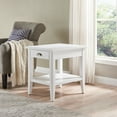 thumbnail image 2 of Leick Home, 1-Drawer Solid Wood Laurent 20 in. End Table with Shelf, White, 2 of 17