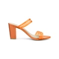 thumbnail image 3 of BLISSFUL STEP Women's Strappy Block Heel Slides Mules Sandals Orange 5.5, 3 of 7
