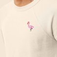 thumbnail image 5 of Dalix Flamingo Embroidered Fleece Crewneck Long Sleeve Sweatshirt Mens in Natural 2XL XX-Large, 5 of 5