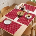 thumbnail image 5 of Red Stripes Line Placemats Set of 2, Country Abstract Art Waves Striped Classic Non-Slip Place Mats Washable Table Mats for Kitchen Dining Table Decorations Indoor/Outdoor, 5 of 9