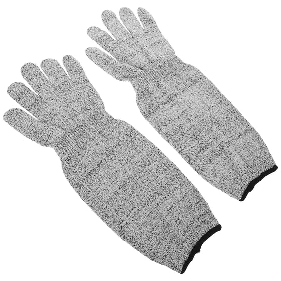 OUNONA Grey Thorn Resistant Gardening Gloves with Cut Sleeve for Work and Outdoor Use