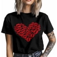 thumbnail image 3 of Camisetas para hombre con estampado de labios rojos para San Valentín, camisetas casuales de manga corta para hombre, camisetas gráficas para adolescentes, niños y hombres., 3 of 8