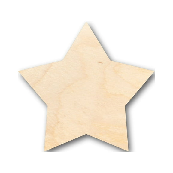 Unfinished Wood Large Fat Star Shape - Craft - up to 36" DIY 2" / 1/8"
